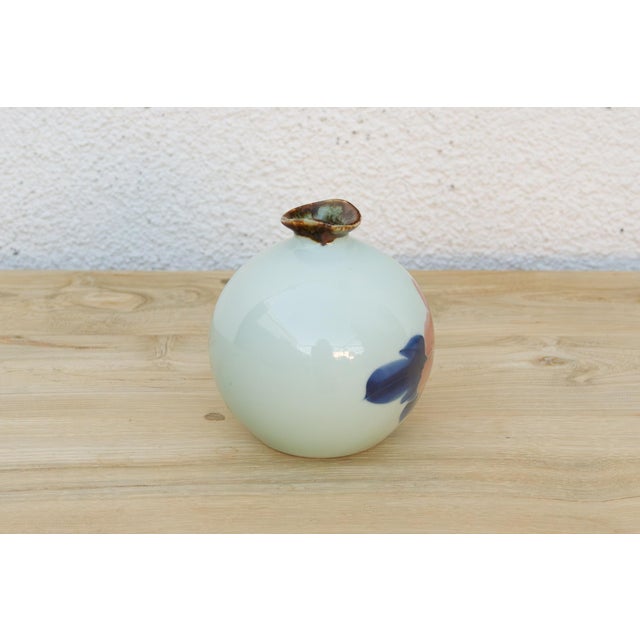 Hand-Painted Peony Motif Porcelain Vase For Sale - Image 4 of 6