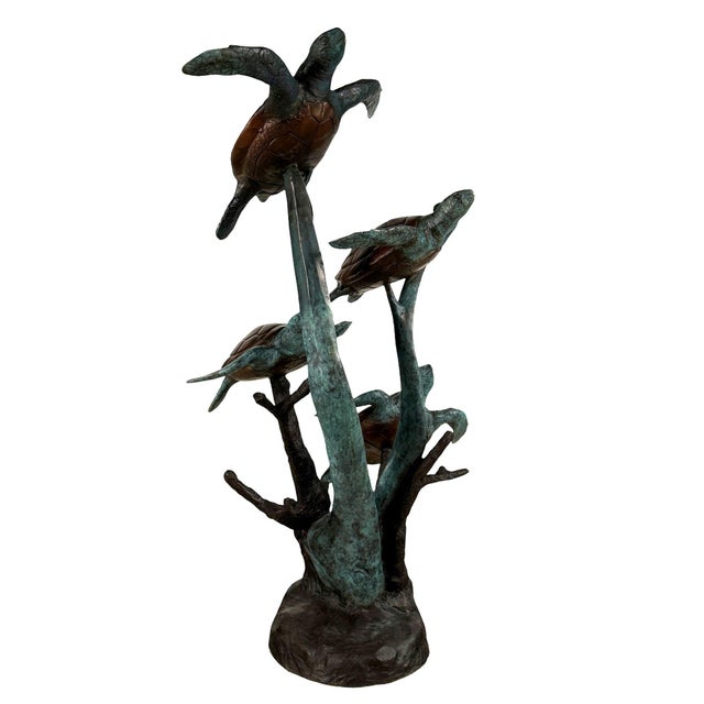 Four Sea Turtles, Large Bronze Sculpture – 62” H For Sale In Dallas - Image 6 of 8