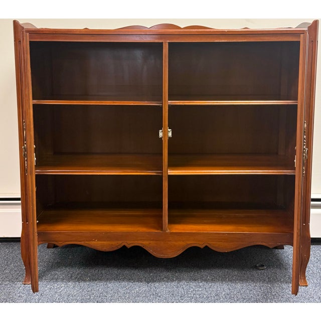 Vintage Solid Cherry Louis XV Server / Bookcase For Sale In New York - Image 6 of 12