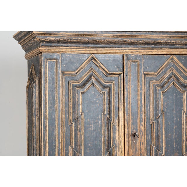 Wood 18th Century Black Baroque Swedish Cabinet For Sale - Image 7 of 15