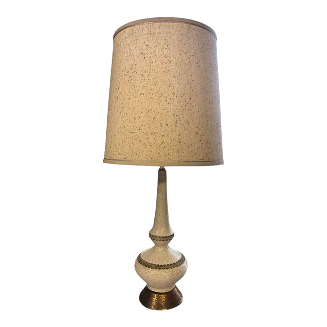 1960s Mid Century Modern Atomic Era Genie Textured Ceramic Table Lamp For Sale