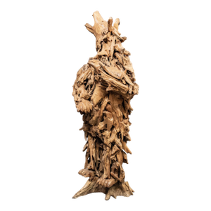 Tall Carved Reclaimed Teak Bear Sculpture