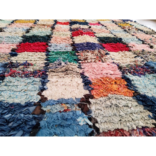 Vintage Geometric Boucherouite Rug, Morocco, 1980s For Sale - Image 4 of 6