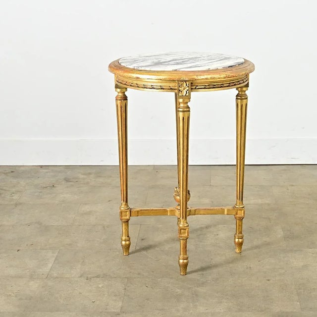 Gold French 19th Century Louis XVI Style Gilt Guéridon For Sale - Image 8 of 10