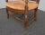 Brown Vintage French Country Low Profile Brown Rush Accent Chair For Sale - Image 8 of 13