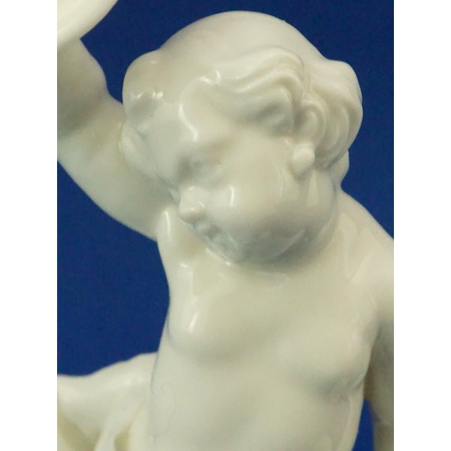 19th Century Porcelain Cherub Putto Sculpture by Anton Bustelli for Nymphenburg, Germany, 1800s For Sale - Image 9 of 18