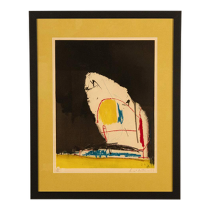 American Abstract Expressionist Color Pochoir "Capriccio" Signed Numbered 80/200 by Robert Motherwell, 1961