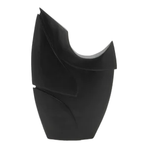 Modern Abstract L Sculpture in Black Oak by Patrick Coard Paris