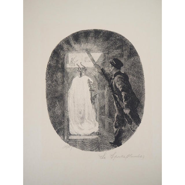 Paul Renouard (1845-1924) Hamlet and the Specter - The Opera: The Specter (Hamlet), 1893 Original etching Signed in pencil...