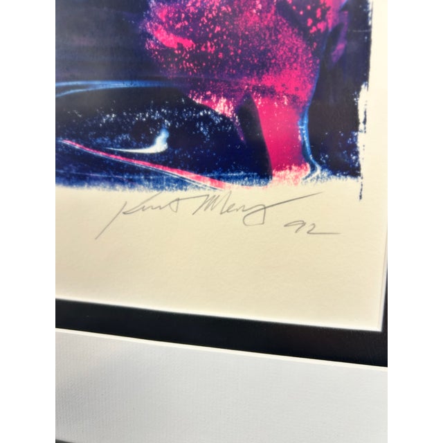 1990s 1992 Postmodern Abstract Monoprint by Kurt Merry in Custom Nielsen Pewter Frame For Sale - Image 5 of 7