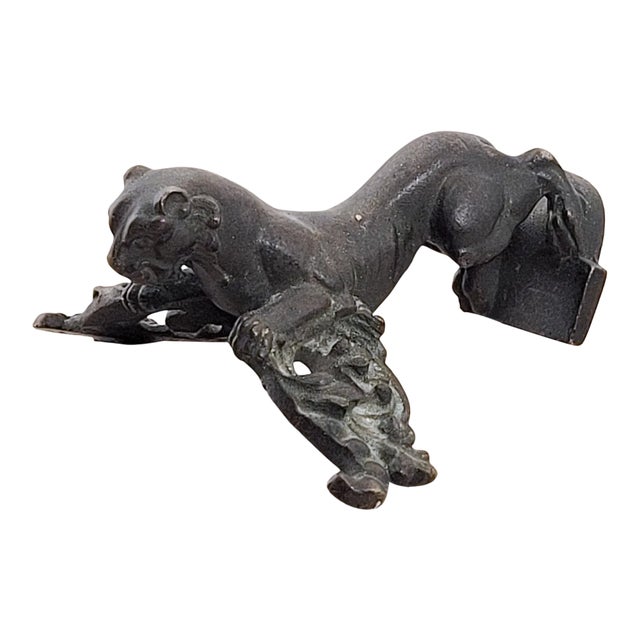 Circa 19th Century Empire French Bronze Lion Mount For Sale