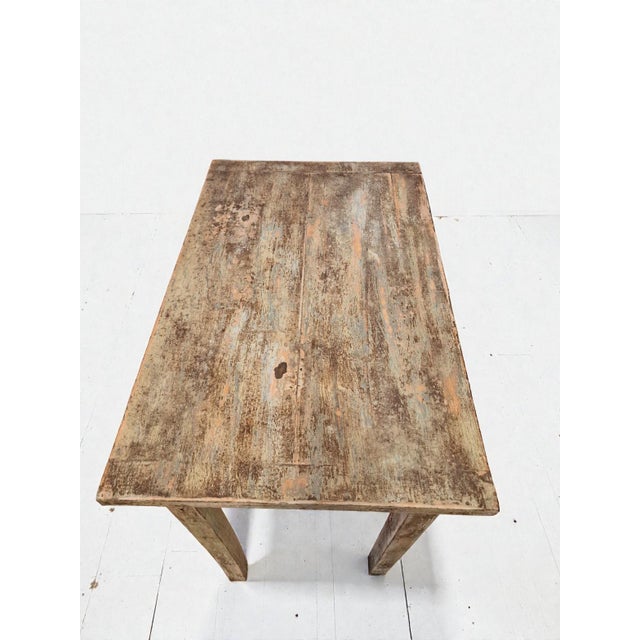 Beige Small Patinated Console Table, 1940s For Sale - Image 8 of 9