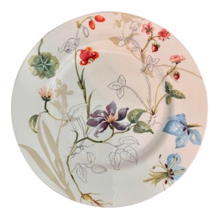 Late 20th Century Royal Stafford English Botanical Floral & Strawberry Dinner/Display Plate For Sale