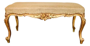 19th Century Gilded Cabriole Bench