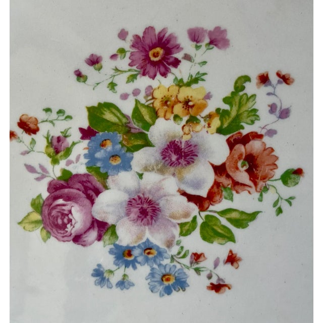 1950s 1950’s Pink Floral and Gold Edge Oval Platter For Sale - Image 5 of 7