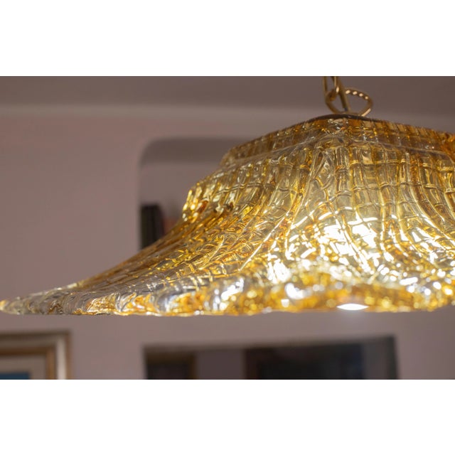 Art Nouveau Venetian Gold Vintage Pendant, Murano Glass, 1970s For Sale - Image 3 of 11