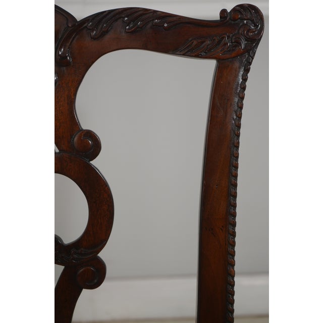 Set of 8 Maitland Smith Chippendale Mahogany Dining Room Chairs For Sale - Image 14 of 18