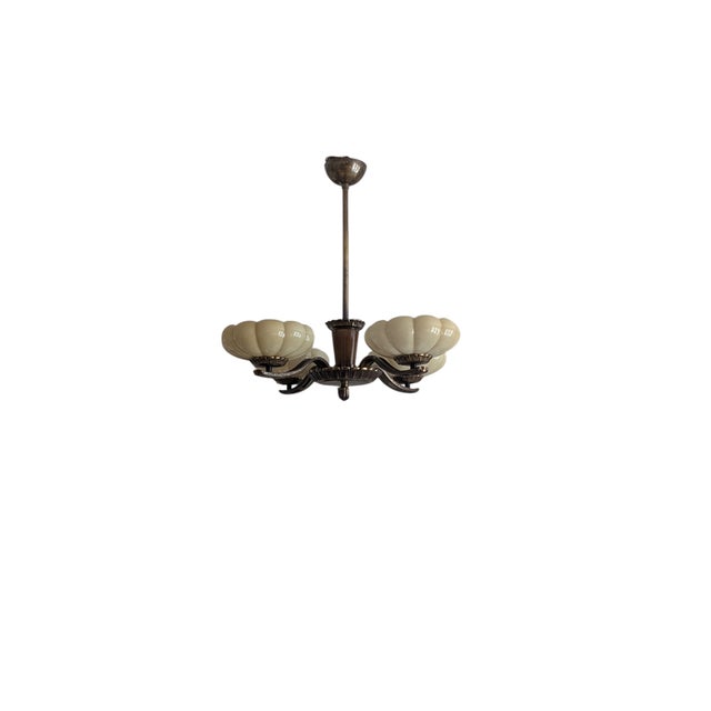 Vintage Four-Arm Chandelier by Paavo Tynell for Taito Oy, 1940s For Sale - Image 13 of 15