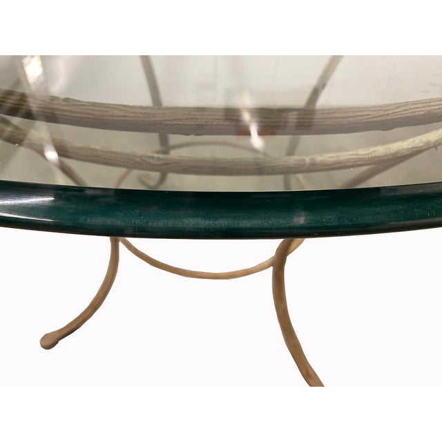 Early 21st Century Rose Tarlow's Iron "Twig" Outdoor Dining Table and Chairs With New Cushions For Sale - Image 5 of 9