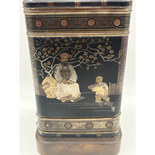 Early 20th Century Antique Chinoiserie Tea Canister Table Lamp For Sale - Image 5 of 8
