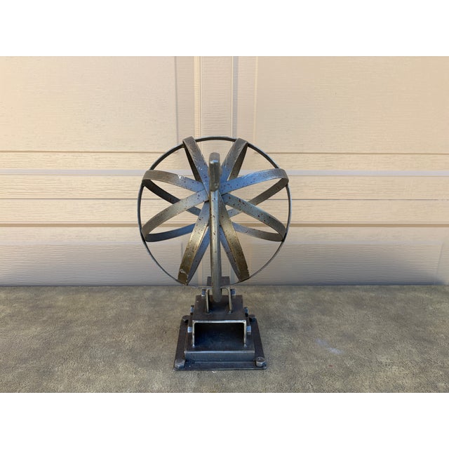 Brutalist Style Iron Garden Armillary Sundial, Usa, 20th Century For Sale - Image 10 of 12