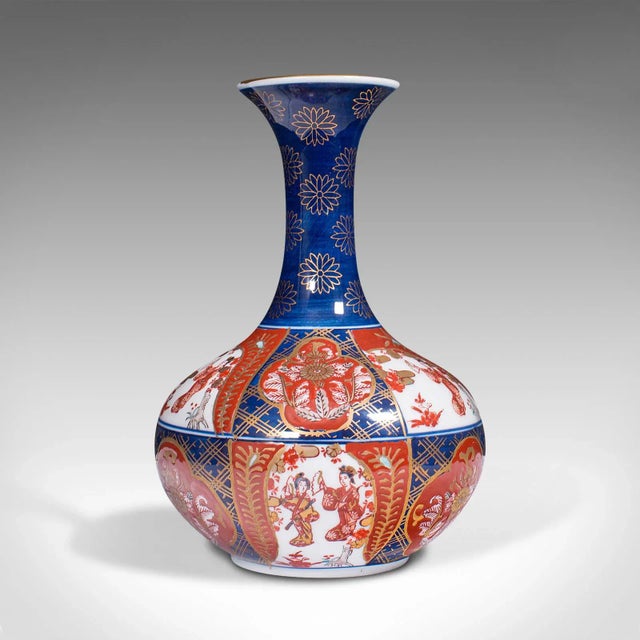 Late 20th Century 1980s Vintage Chinese Ceramic Imari Revival Flower Vase For Sale - Image 5 of 13