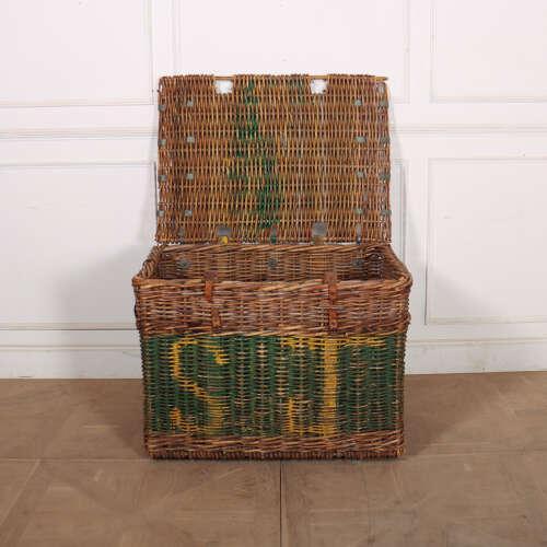 Brown English Wicker Log Basket, 1890s For Sale - Image 8 of 10