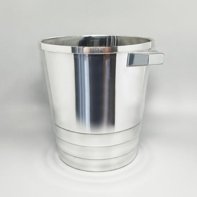 Art Deco Silver-Plated Champagne Bucket by Luc Lanel for Christofle Gallia Collection, France, 1930 For Sale - Image 4 of 9