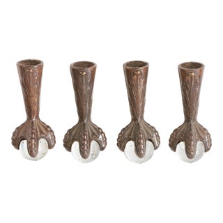Set of 4 Antique 19th Century Claw and Ball Feet for Table For Sale