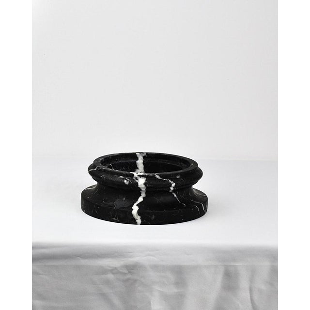 Stone Handmade Column Vase in Satin Travertino Marble by Fiammetta V. For Sale - Image 7 of 18