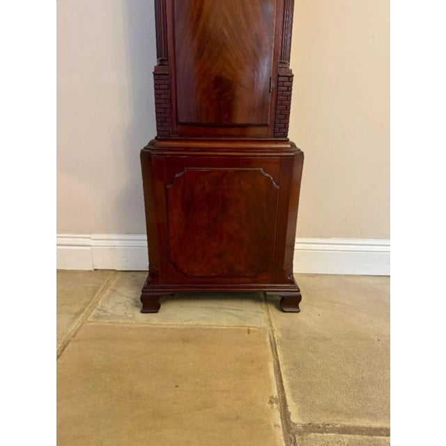 Metal Antique George III Mahogany 8-Day Long Case Clock For Sale - Image 7 of 10