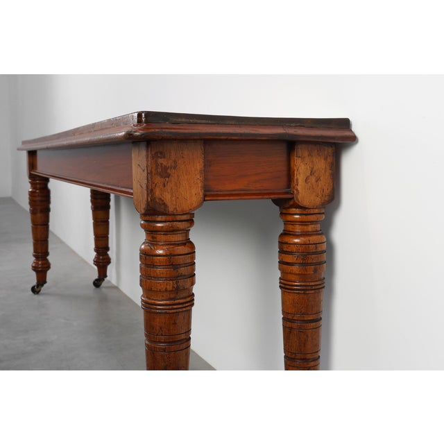 Large William IV Walnut Console Table, United Kingdom, 1840s For Sale - Image 9 of 13