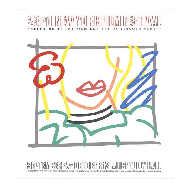 1985 Tom Wesselmann 'Monica, 23rd New York Film Festival' Pop Art Multicolor,White,Yellow,Red,Blue USA Serigraph For Sale