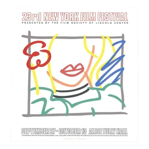 1985 Tom Wesselmann 'Monica, 23rd New York Film Festival' Pop Art Multicolor,White,Yellow,Red,Blue USA Serigraph