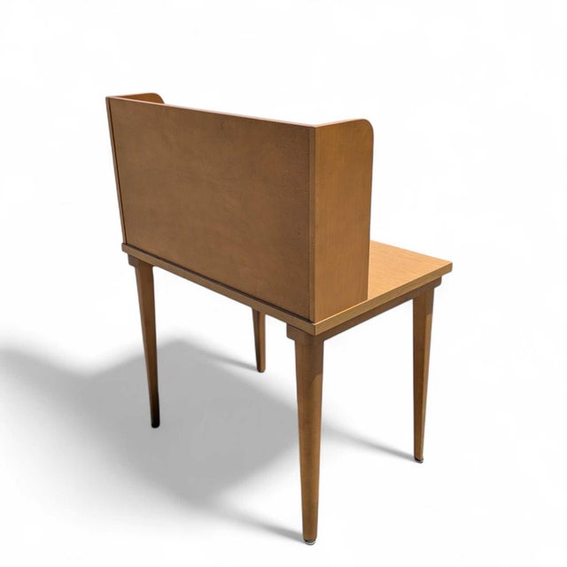 Chestnut Mid-Century Laminate Desk With Hutch and Bookshelf, Mid-Century Modern For Sale - Image 8 of 17