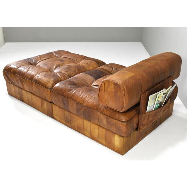 DS-88 Sectional Sofa or Daybed in Cognac Tan Leather from De Sede, Switzerland, 1970s, Set of 8 For Sale - Image 9 of 18