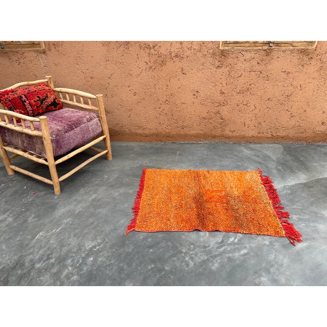 Orange 1990s Small Moroccan Orange Rug - 2'8" X 3'7" Ft For Sale - Image 8 of 9