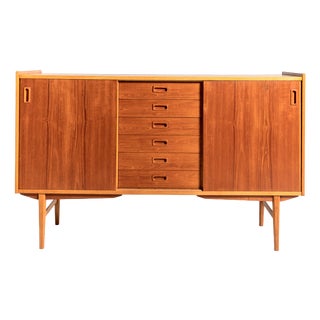 Scandinavian Teak and Oak Highboard, 1960s For Sale