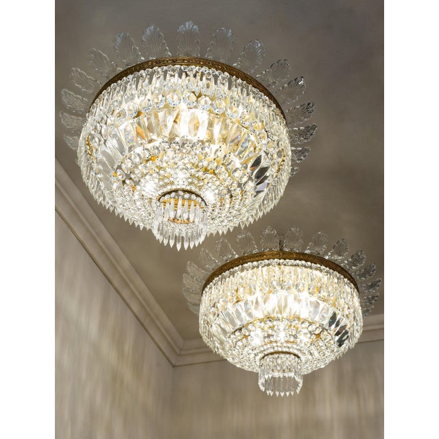 Empire Style Crystal 6-Light Hot Air Balloon Ceiling Lights, 1940s, Set of 2 For Sale - Image 17 of 17