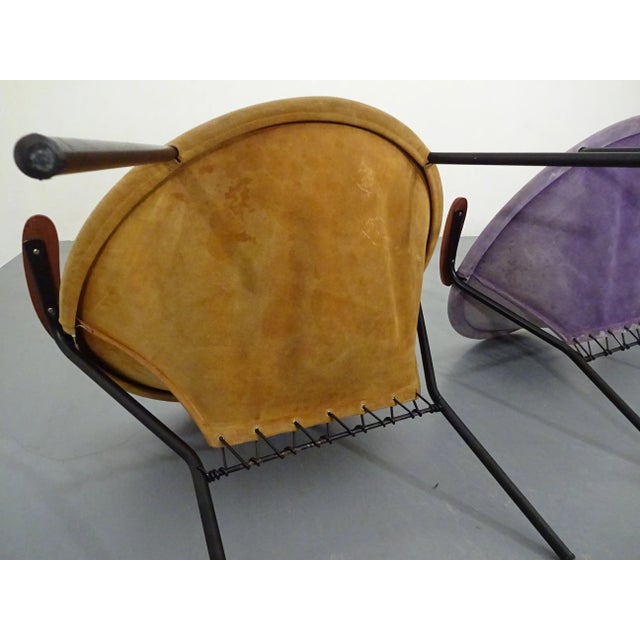 Danish Sueded Balloon Chairs by Hans Olsen for LEA Furniture, 1950s, Set of 4 For Sale - Image 15 of 18