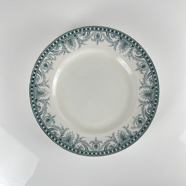 Presentation Plate on Foot in Ironstone from Moulins Des Loups, 1890s For Sale - Image 9 of 14