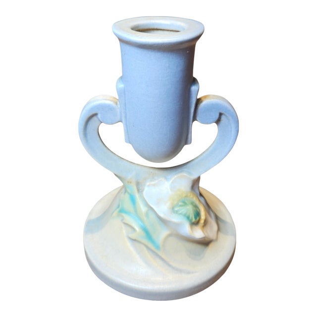 Roseville Poppy Design Single Candle Holder For Sale