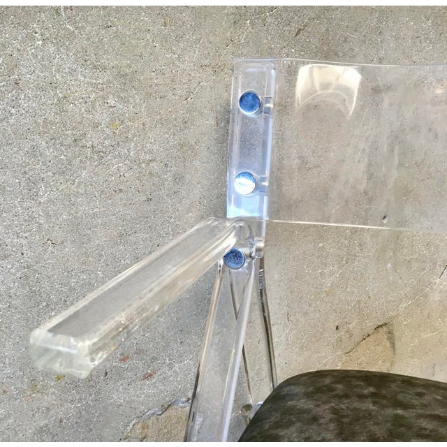 Contemporary Vintage Lucite Side Chair For Sale - Image 3 of 7