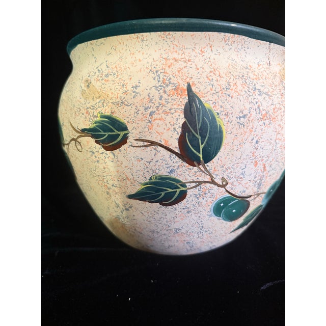 1980s 1980s Apple-Motif Ceramic Jardiniere For Sale - Image 5 of 11
