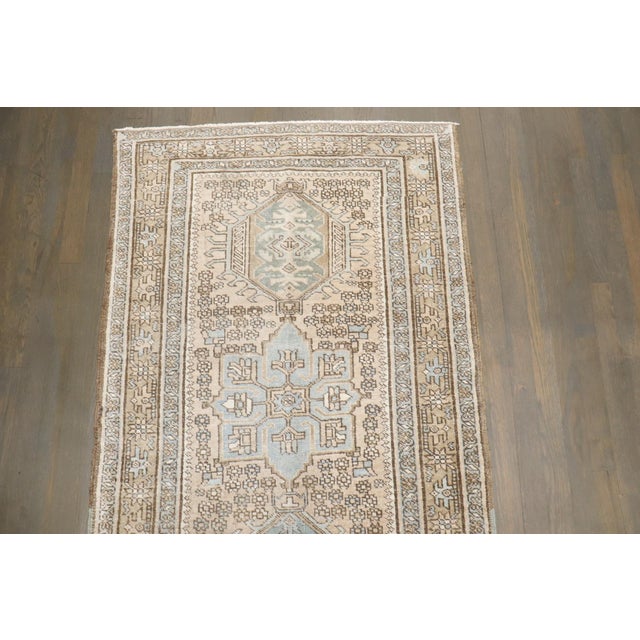 Persian Neutral Persian Heriz Karadja Runner rug no. j5323 For Sale - Image 3 of 9