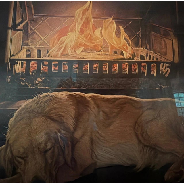 John Weiss Signed Artists Proof Print “A Feeling of Warmth” with a Sleepy Golden Retriever Dog For Sale - Image 4 of 4