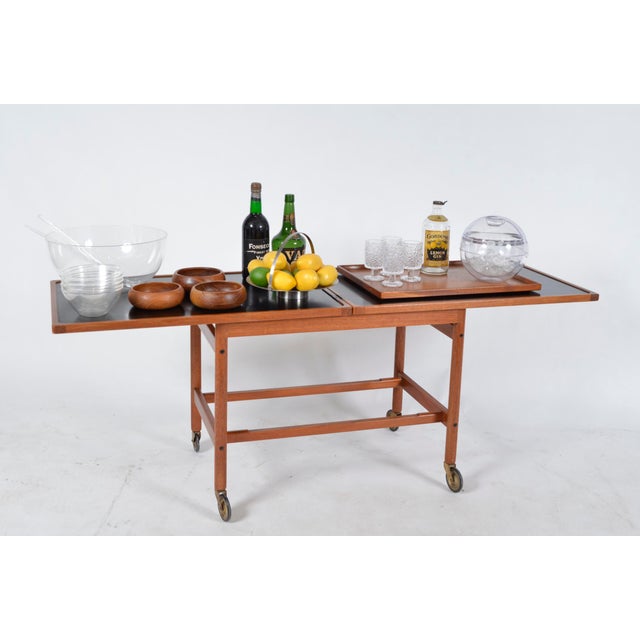 Teak Extending Serving Table Drinks Cart Trolley by Kurt Østervig for Jason Møbler, Denmark, 1960s For Sale - Image 10 of 18