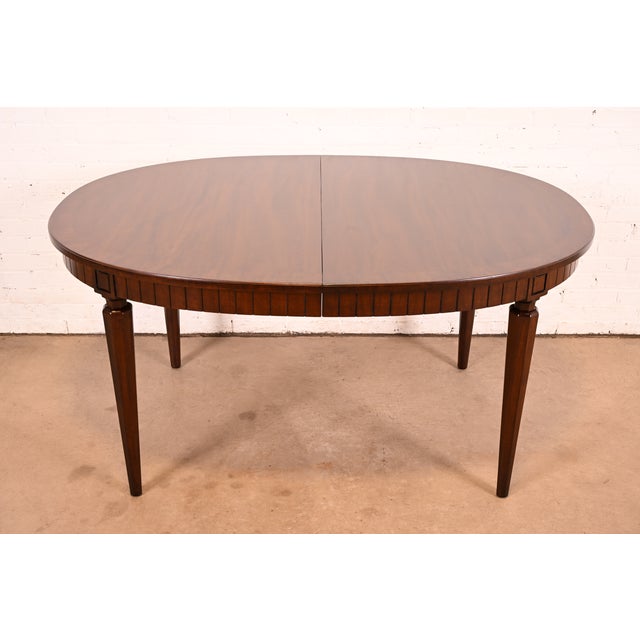 Henredon French Regency Louis XVI Mahogany Extension Dining Table, Newly Refinished For Sale - Image 9 of 18