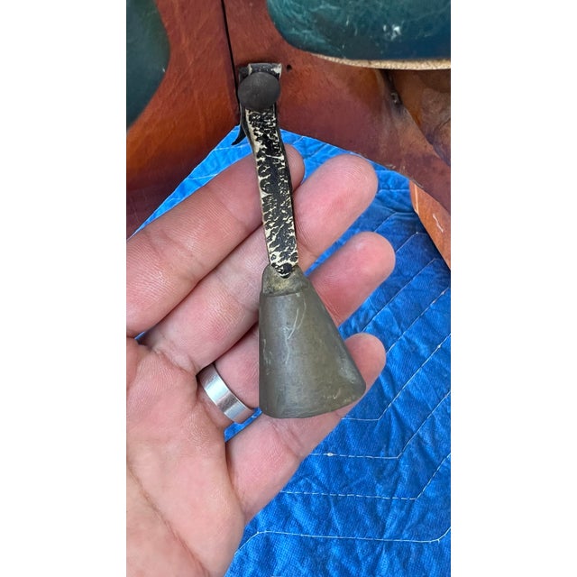 A Vintage Egyptian Camel Footstool/Ottoman, With Green Leather Seat, 1960's For Sale - Image 9 of 12