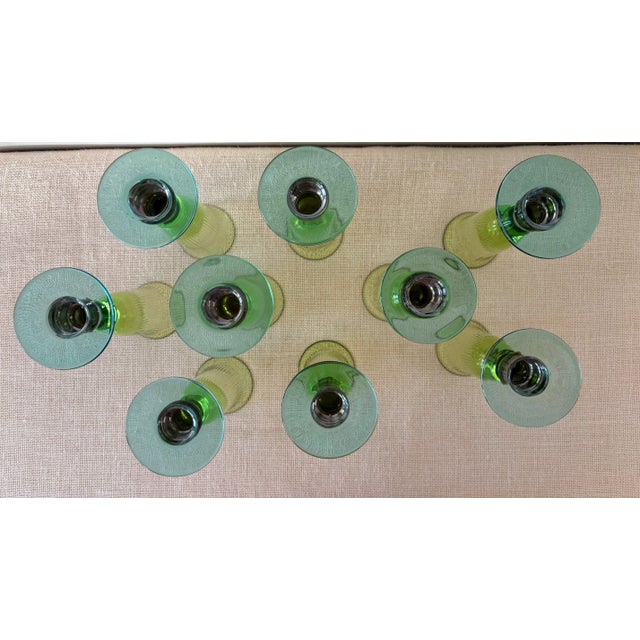 Contemporary Anthropologie Galleria Champagne Flutes Pink, Blue & Green Optic Swirl- Set of 11 For Sale - Image 3 of 3